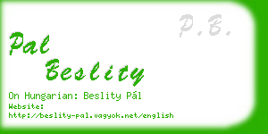 pal beslity business card